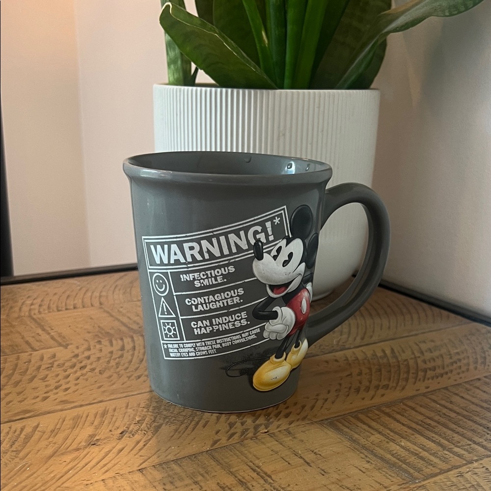 Disney Mickey Mouse Warning Gray Mug
